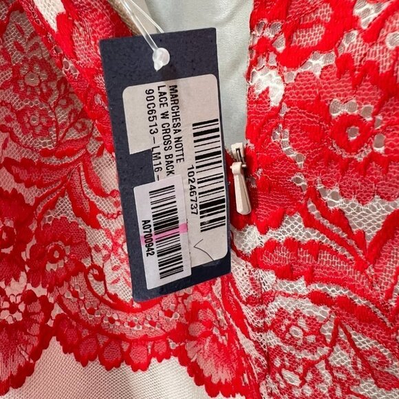 NWT Marchesa Notte Red Lace A-Line Dress $795 - Picture 13 of 13